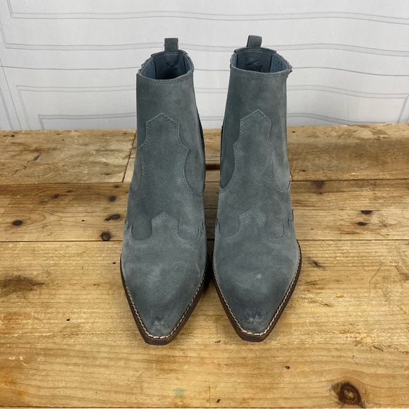 Sam Edelman "Winona" Blue/Gray Western‎ Suede Ankle Booties - Women's 8.5 - Picture 3 of 14